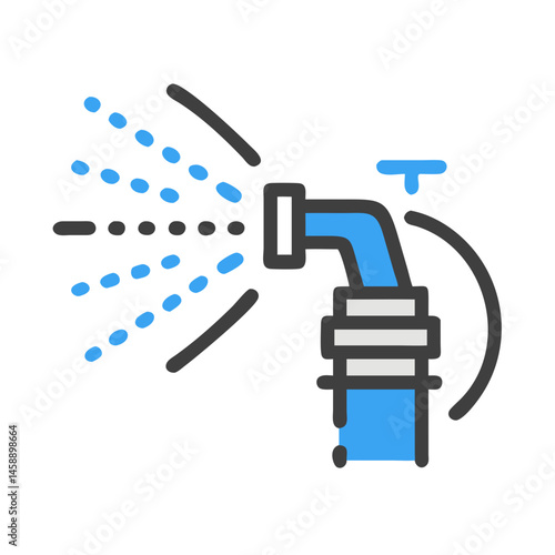 High Pressure Water Spray Icon Representing Power Washing and Cleaning Force