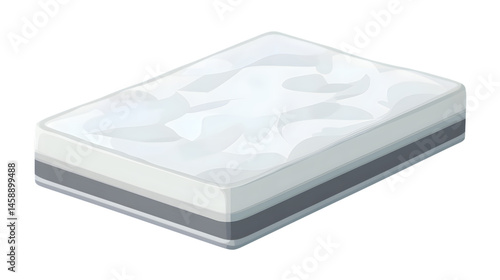 Single Mattress Isolated on Transparent Background for Interior Design Concepts
