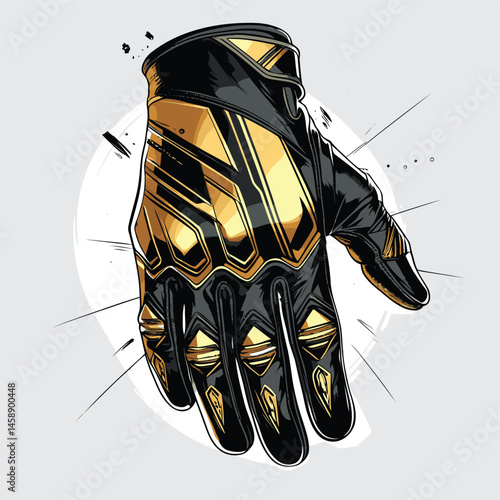 motorcycle racing gloves vector art