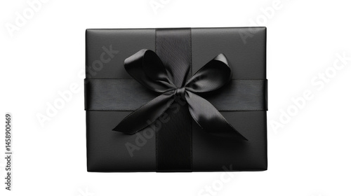 black gift box with ribbon