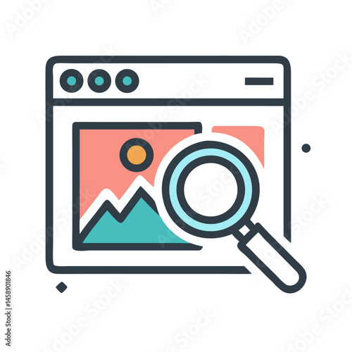 Image Search Icon Representing Visual Content Discovery and Online Media Lookup