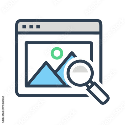 Image Search Icon Representing Visual Content Discovery and Online Media Lookup