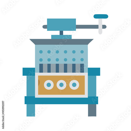 Industrial Wine Press Machine Icon Representing Grape Crushing and Winemaking Process