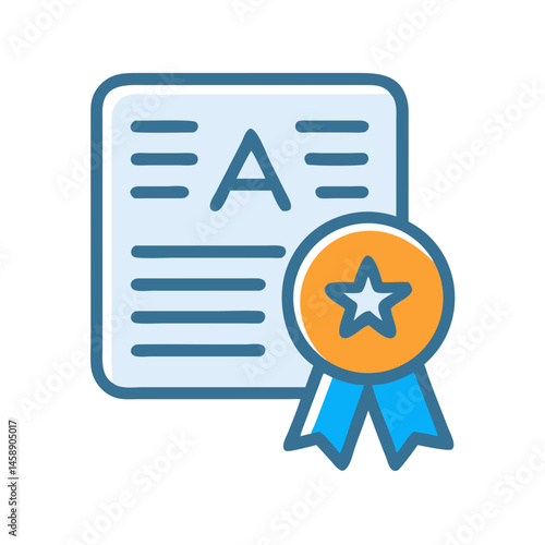 Language Certificate Icon Representing Language Proficiency and Accreditation