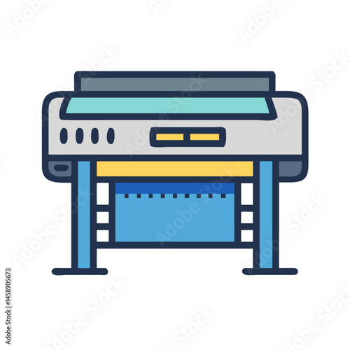 Large Format Plotter Printer Icon Representing Wide-Scale Printing Equipment