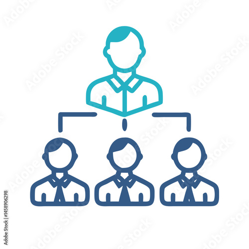 Leadership Team Management Icon Representing Organizational Strategy or Business Coordination