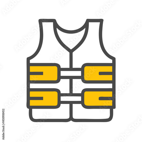 Life Jacket Icon Representing Safety Equipment or Personal Floatation Gear