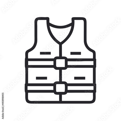 Life Jacket Icon Representing Safety Equipment or Personal Floatation Gear