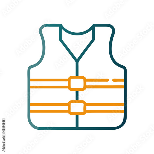 Life Jacket Icon Representing Safety Equipment or Personal Floatation Gear