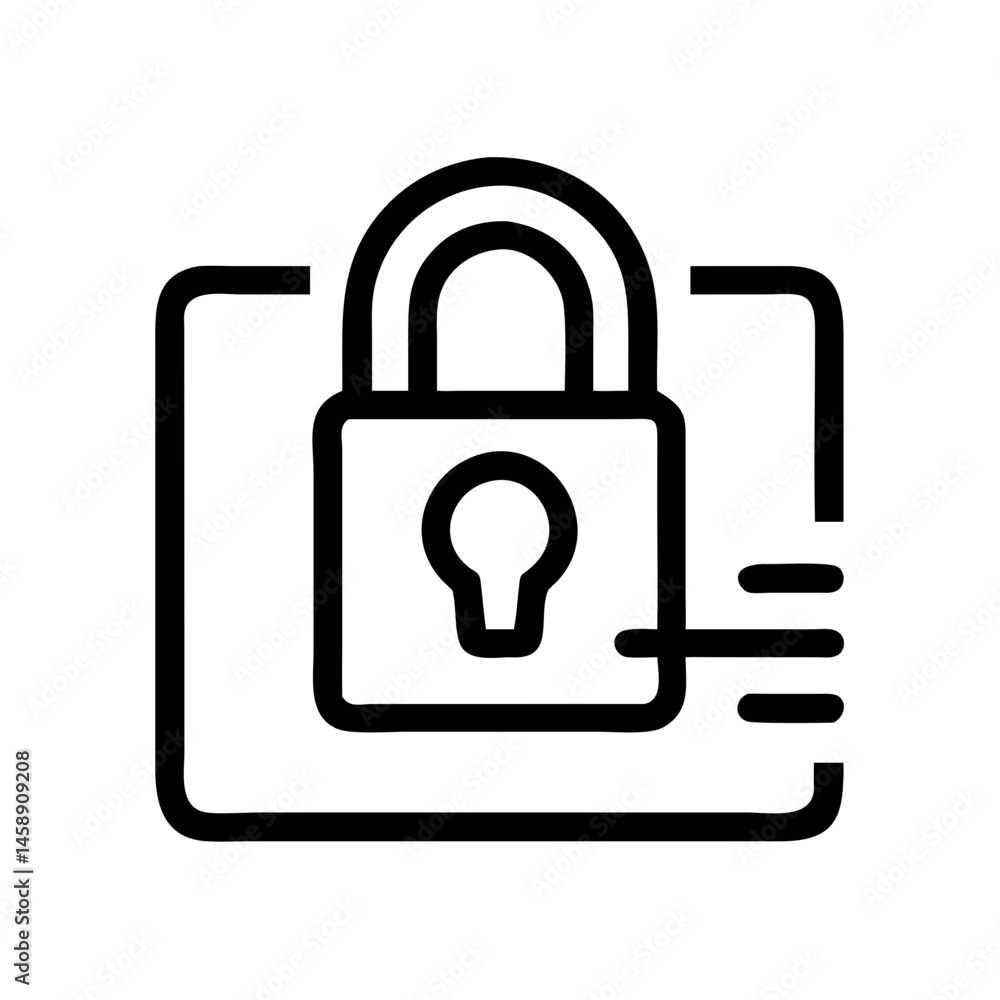 Locked Icon Representing Secured Access or Restricted Entry Locked Icon Representing Secured Access or Restricted Entry