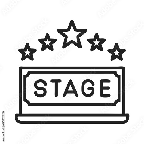 Marquee with Stars Icon Representing Stage or Show Performance