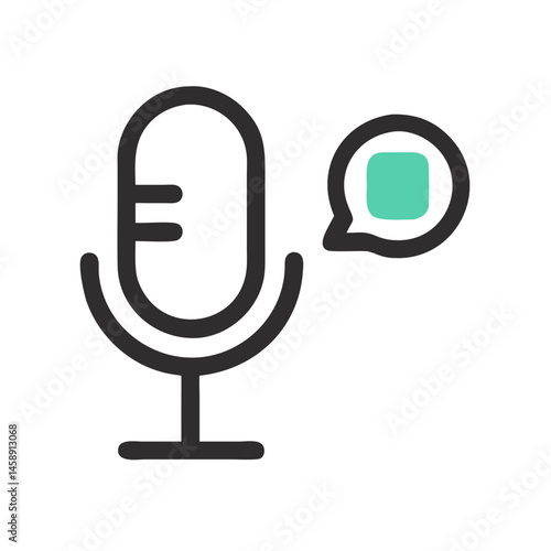 Microphone Voice Input Icon Representing Speech Recognition and Audio Command