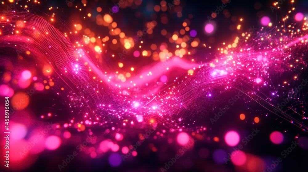 Fototapeta premium Abstract glowing energy waves