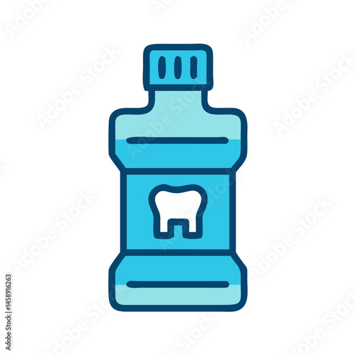 Mouthwash Bottle Icon Representing Oral Hygiene or Fresh Breath Product