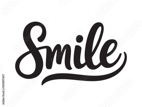 A playful, stylized "Smile" word graphic, perfect for positive branding.