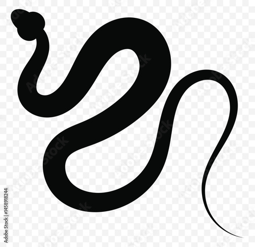 Snake logo. Isolated snake on Transparent background. EPS 10.