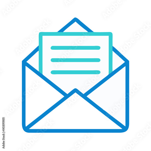 Open Envelope with Letter Icon Representing Mail or Message Notification