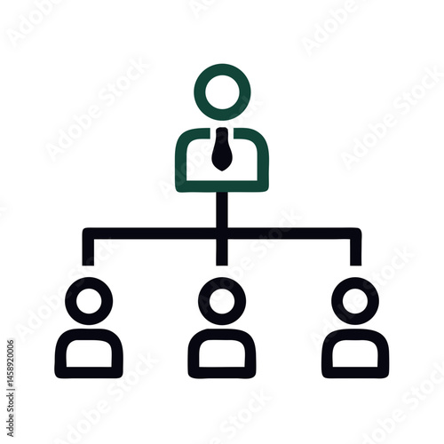 Organizational Hierarchy Structure Icon Representing Company Workflow or Team Management