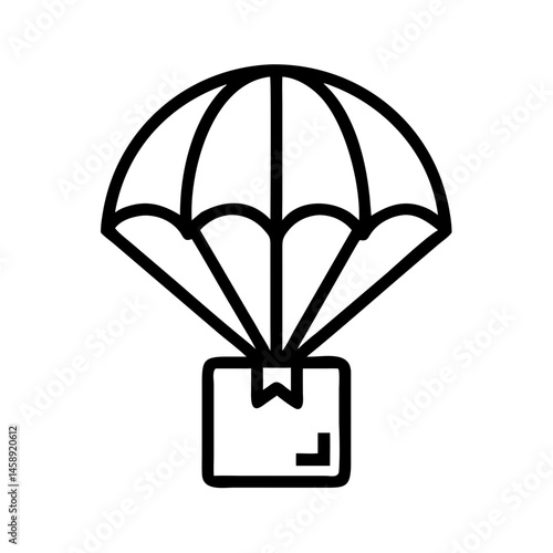 Parachute Icon Representing Airborne Delivery or Airdrop Logistics