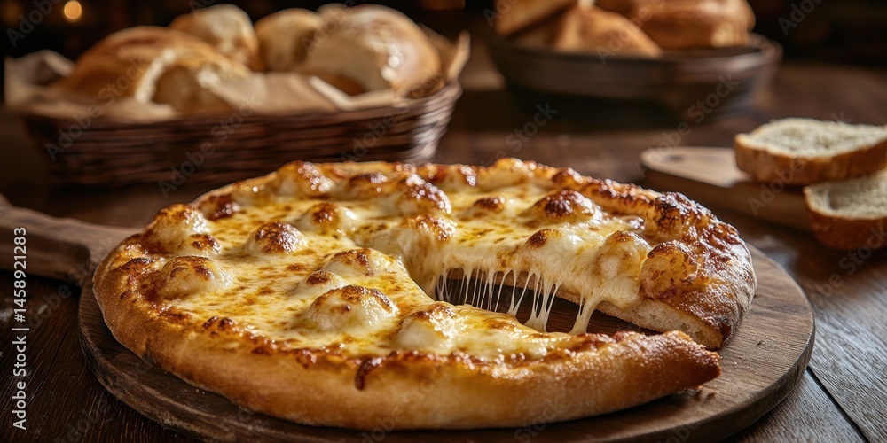 Cheesy Pizza with Melted Cheese Cheesy Pizza with Melted Cheese