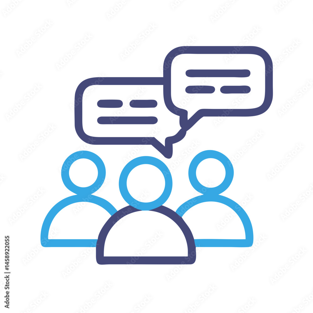 People Chatting Icon Representing Group Discussion or Team Communication People Chatting Icon Representing Group Discussion or Team Communication