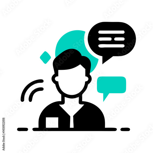 Person Speaking Language Icon Representing Communication or Verbal Interaction