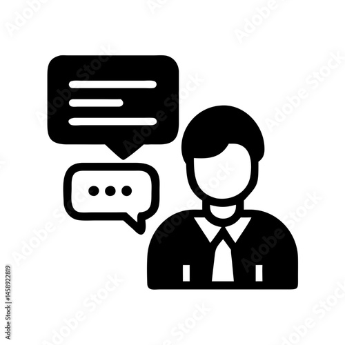 Person Speaking Language Icon Representing Communication or Verbal Interaction
