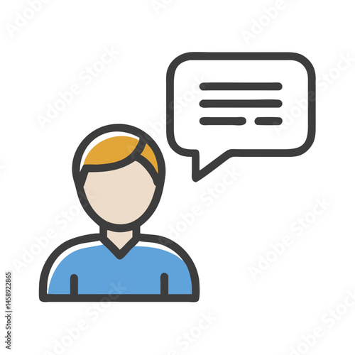 Person Speaking Language Icon Representing Communication or Verbal Interaction