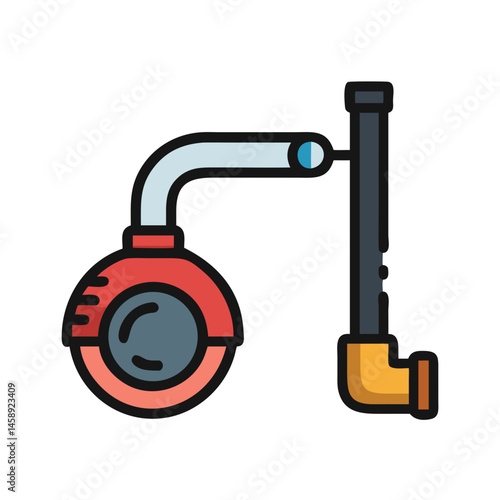 Pipe Drain Vacuum Cleaner Icon Representing Plumbing Maintenance or Clog Removal