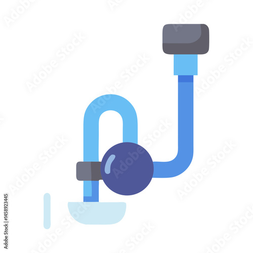 Pipe Drain Vacuum Cleaner Icon Representing Plumbing Maintenance or Clog Removal