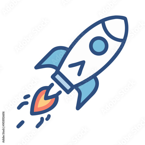 Rocket Launch Icon Representing Space Exploration or Startup Growth