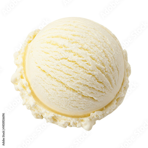 Top View of Ice Cream Isolated on Transparent Background