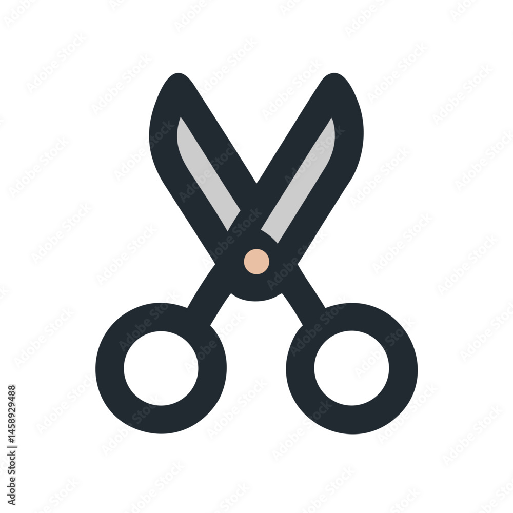 Scissors Icon Representing Cutting Tool and Precision Scissors Icon Representing Cutting Tool and Precision