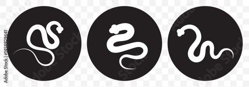 Snake Silhouette for Logos and Minimalist Designs on Transparent Background. EPS 10.