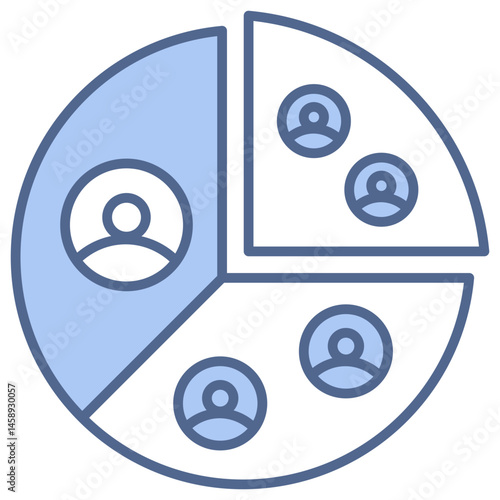 Customer Segmentation Blue Icon