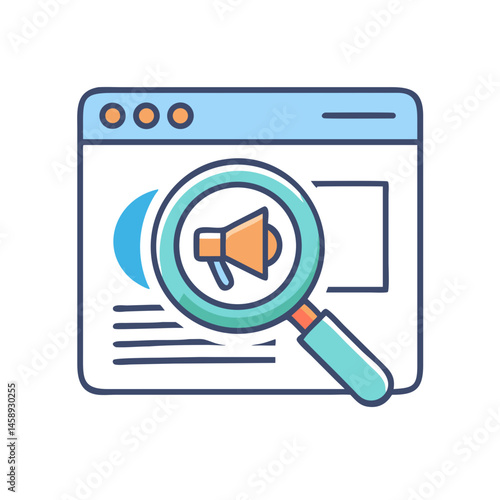 SEM Search Icon Representing Search Engine Marketing and Paid Advertising