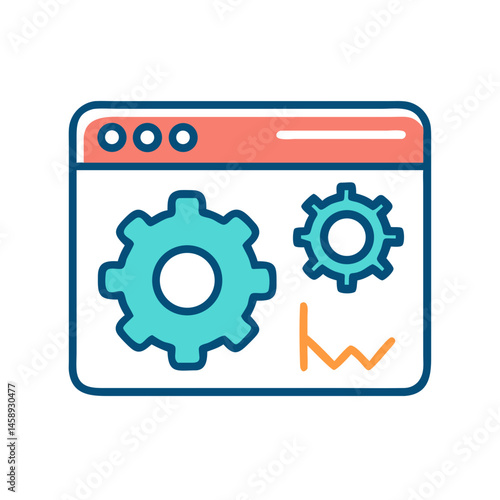 SEO Gear Icon Representing Website Optimization and Technical Configuration