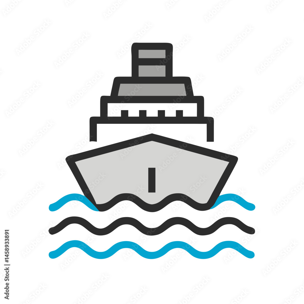 Ship Icon Representing Travel or Maritime Transportation Ship Icon Representing Travel or Maritime Transportation