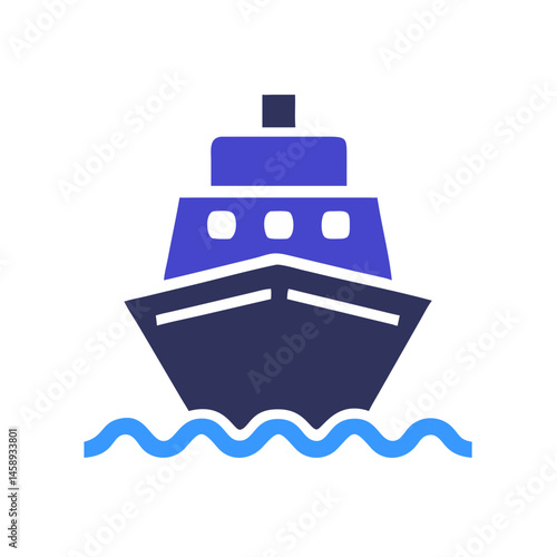Ship Icon Representing Travel or Maritime Transportation