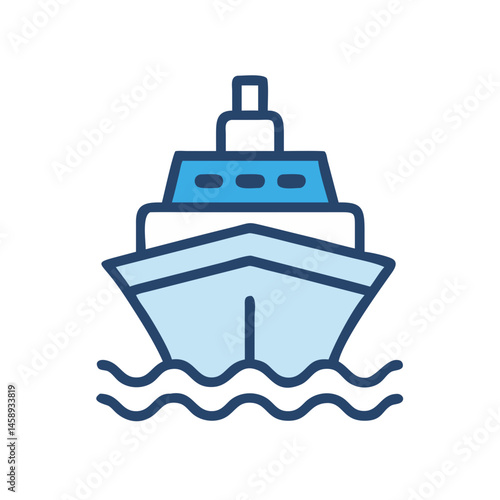 Ship Icon Representing Travel or Maritime Transportation