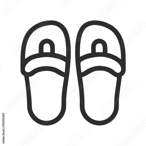 Slippers Icon Representing Footwear or Comfort at Home