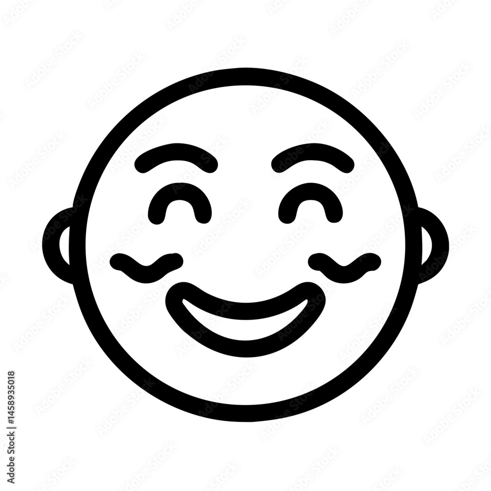 Smiling Happy Face Icon Representing Joy and Positive Emotion Smiling Happy Face Icon Representing Joy and Positive Emotion