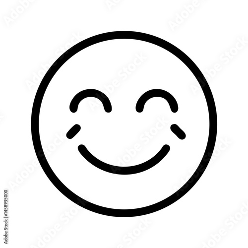 Smiling Happy Face Icon Representing Joy and Positive Emotion