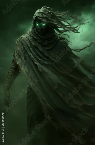 black demon in the smoke