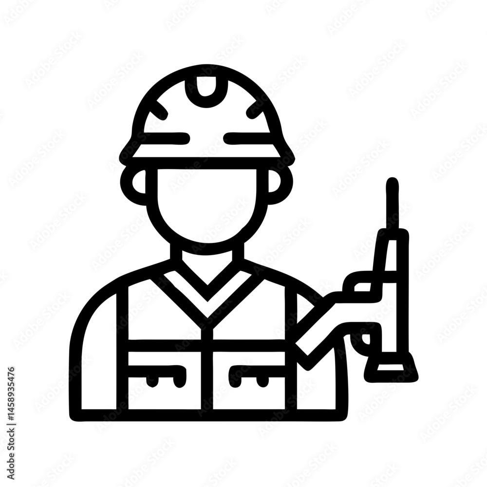 Soldier Icon Representing Military or Defense Forces Soldier Icon Representing Military or Defense Forces