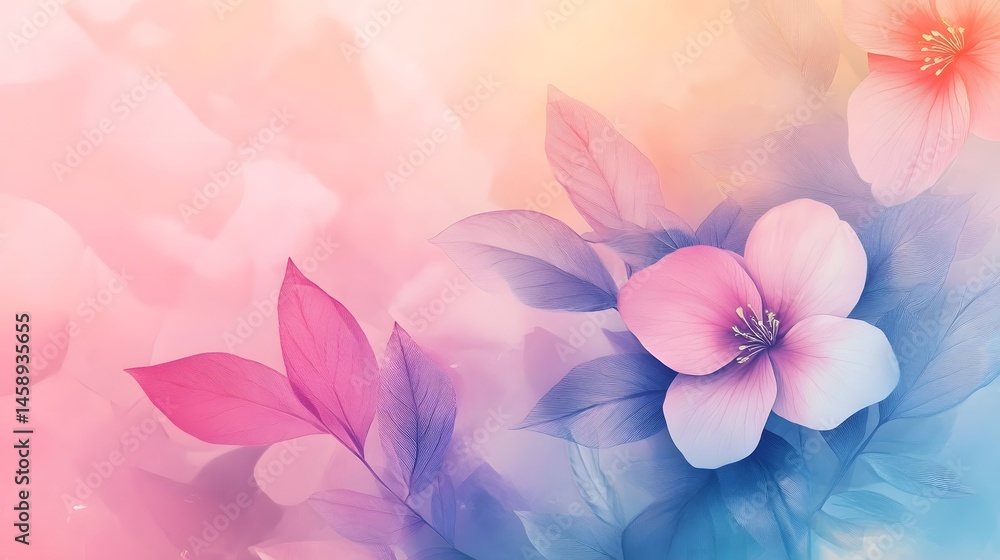 Delicate Floral Composition with Soft Pastel Tones and Dreamy Aesthetic Delicate Floral Composition with Soft Pastel Tones and Dreamy Aesthetic
