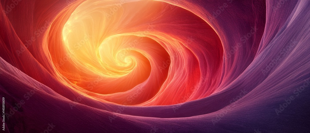 A spiral of red and orange colors