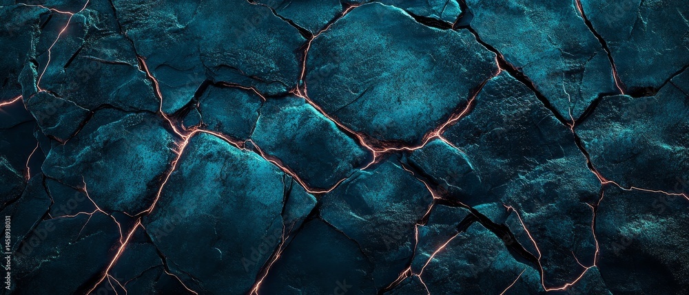 A close up of a rocky surface with a blue hue