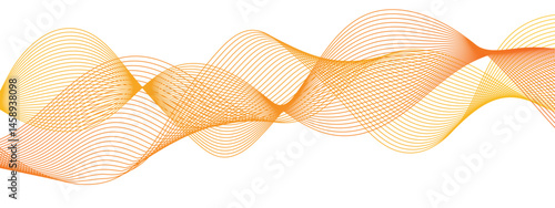 Abstract line wave with geometric Technology, data science frequency gradient lines. Clean, futuristic, and dynamic, emphasizing motion and lightness. Waves finely spaced, producing a sophisticated.