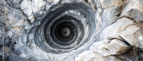 Obraz na płótnie A large hole in a rock with a spiral shape w salonie